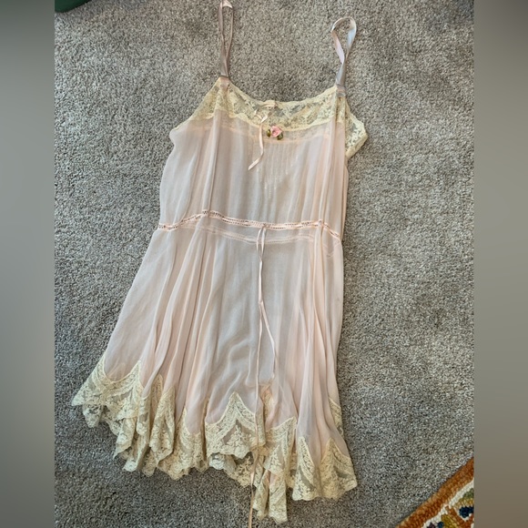 Other - Vintage Antique Chemise Step-in Pink Lingerie